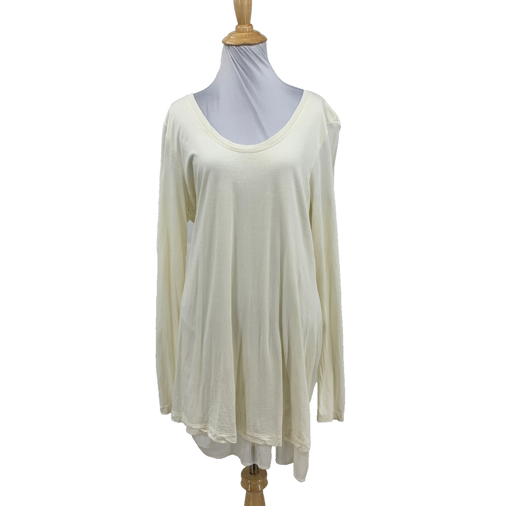 Peruvian Connection Top Women XL Extra Large Layer Long Sleeve Pima Cotton Tunic